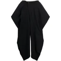 issey miyake pantalon fuselé assembled à bords contrastants - noir
