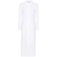 sandro robe-chemise à détails en crochet - blanc