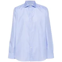 canali chemise en coton à col biaisé - bleu
