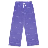 nº21 kids pantalon à motif monogrammé - bleu