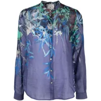 forte forte chemise fleurie à design sans col - violet