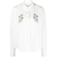 forte forte chemise en coton à fleurs - blanc