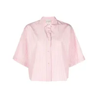 forte forte chemise rayée à manches courtes - rose
