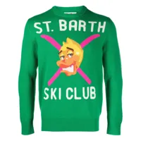 mc2 saint barth pull duck ski club en intarsia - vert