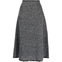 b+ab jupe en tweed à taille-haute - noir