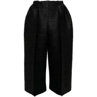 pleats please issey miyake pantalon court thicker bottoms 1 à plis - noir
