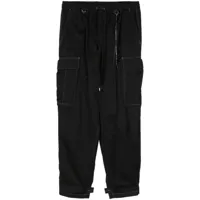 mastermind japan pantalon imprimé à poches cargo - noir