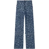 az factory pantalon ample linda à imprimé léopard - bleu