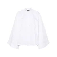 emporio armani chemise en coton à col pointu - blanc