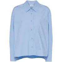 studio tomboy chemise en coton à ourlet plus long au dos - bleu