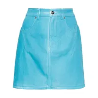 ports 1961 minijupe en jean à détails de couture - bleu