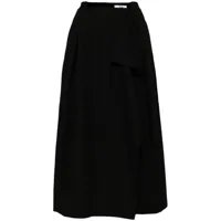 b+ab jupe mi-longue à design drapé - noir
