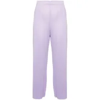 pleats please issey miyake pantalon droit april à design plissé - violet