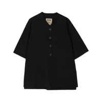 uma wang chemise en coton à col v - noir