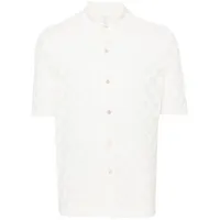 eleventy chemise en maille intarsia - blanc
