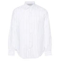 eleventy chemise en lin à fines rayures - blanc
