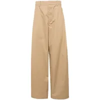 system pantalon ample en coton à poches cargo - marron