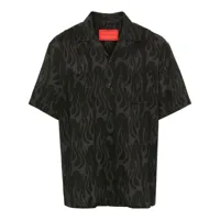 vision of super chemise à imprimé flammes - noir