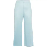 pleats please issey miyake pantalon droit à effet plissé - bleu