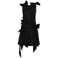 viktor & rolf robe drapée à détail de nœud - noir