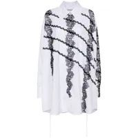 viktor & rolf robe-chemise à dentelle appliquée - blanc