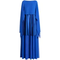 talbot runhof robe-cape loggia à coupe longue - bleu