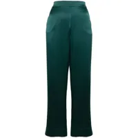 asceno pantalon en soie à coupe droite - vert