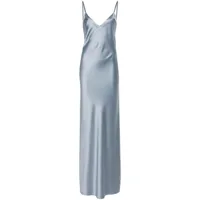 blanca vita robe longue arcitium en satin - bleu