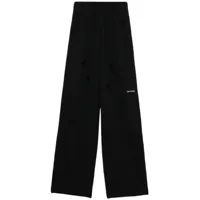 we11done pantalon de jogging en coton à logo brodé - noir