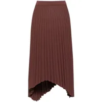 mrz jupe plissée à design asymétrique - marron