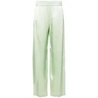 victoria beckham pantalon en satin à coupe ample - vert