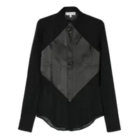 ludovic de saint sernin transparent chemise à empiècements contrastants - noir