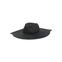 yohji yamamoto chapeau en lin à design tressé - noir