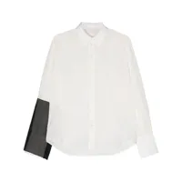 helmut lang chemise en soie à logo brodé - blanc