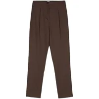 boglioli pantalon à détail plissé - marron