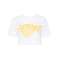 ermanno firenze chemise à appliques en dentelle fleurie - blanc