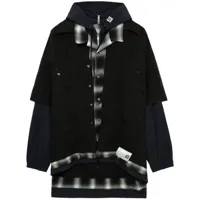 maison mihara yasuhiro chemise oversize à design superposé - noir