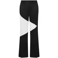 moschino pantalon droit à design bicolore - noir