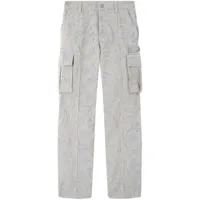 versace pantalon cargo barocco - gris