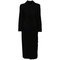 yohji yamamoto robe-chemise à coupe mi-longue - noir