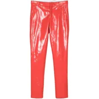 walter van beirendonck pantalon sharp à fini vinyle - rouge