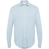 eleventy chemise en coton à col pointu - bleu