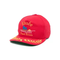 rhude casquette en coton à slogan brodé - rouge