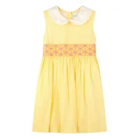 rachel riley robe froncée à rayures - jaune