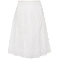 giambattista valli jupe plissée en dentelle - blanc
