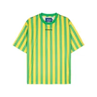 awake ny t-shirt soccer à rayures - jaune