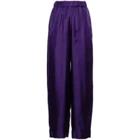 blanca vita pantalon palazzo en soie à taille haute - violet