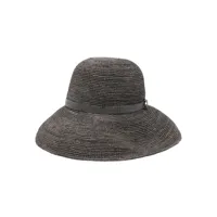 brunello cucinelli chapeau en raphia à ornements métalliques - gris