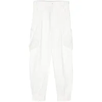 hyein seo pantalon cargo à plis - blanc