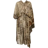 uma wang robe longue à design asymétrique - marron